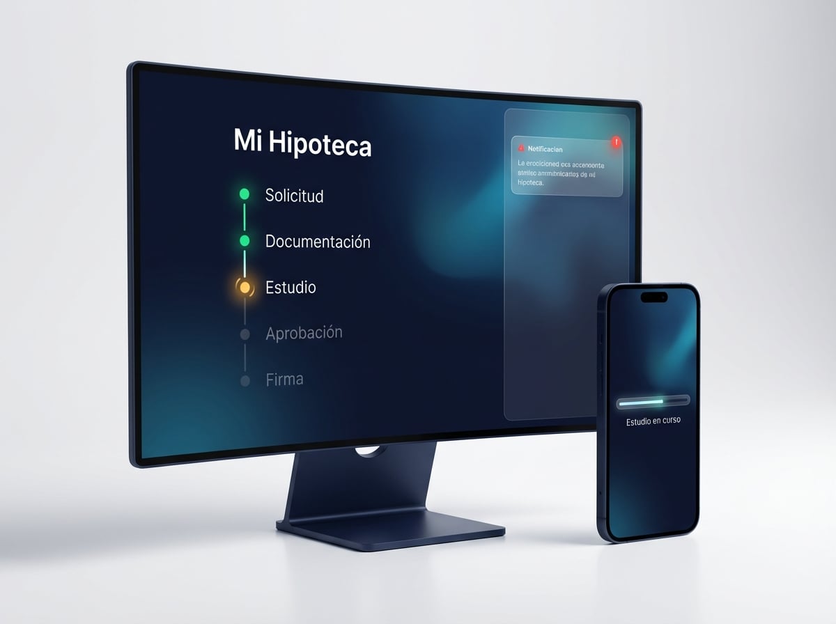Portal del cliente hipotecario en NexoBrokers — seguimiento en tiempo real, subida de documentos y notificaciones automáticas para cada operación hipotecaria